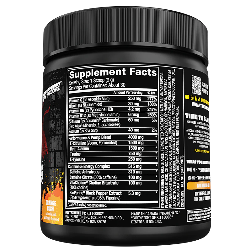 MADNESS PRE WORKOUT | 30's | MUTANT NUTRITION