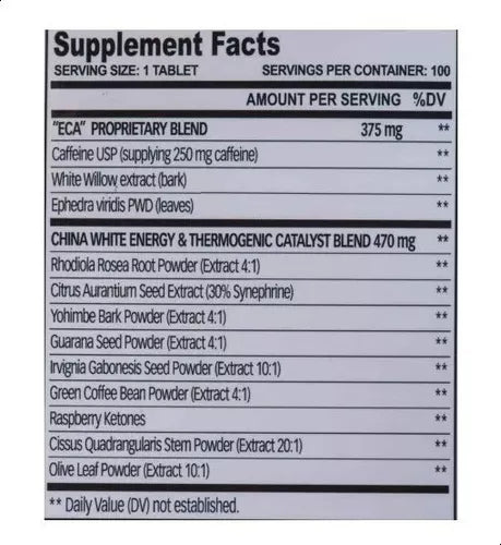 CHINA WHITE | 100 CAPS | CLOMA PHARMA