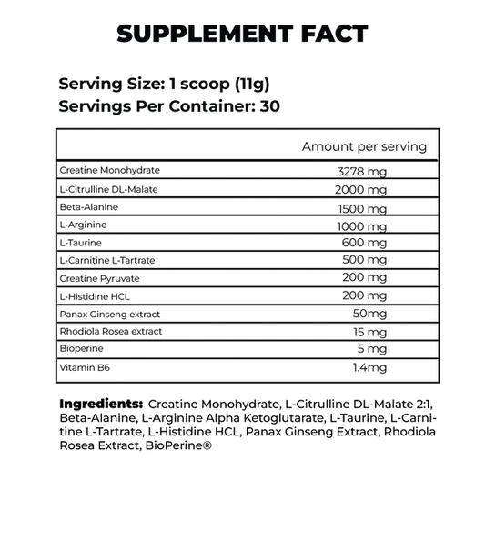 FURY PUMP ( CAFFEINE FREE ) | 30's | GALVANIZE NUTRITION