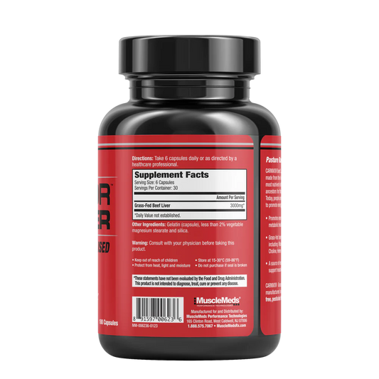 CARNIVOR GRASS-FED BEEF LIVER | 180 CAPS | MUSCLEMEDS