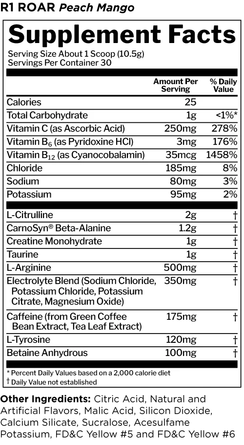 ROAR PRE WORKOUT | 30's | R1 PROTEINS